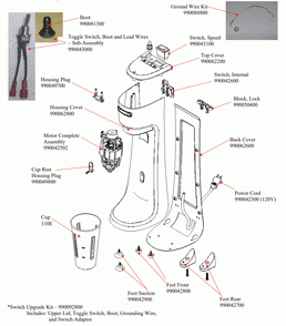 Diagram Diagram and Parts List for HMD200-DB-B  Hamilton Beach Drink Mixer